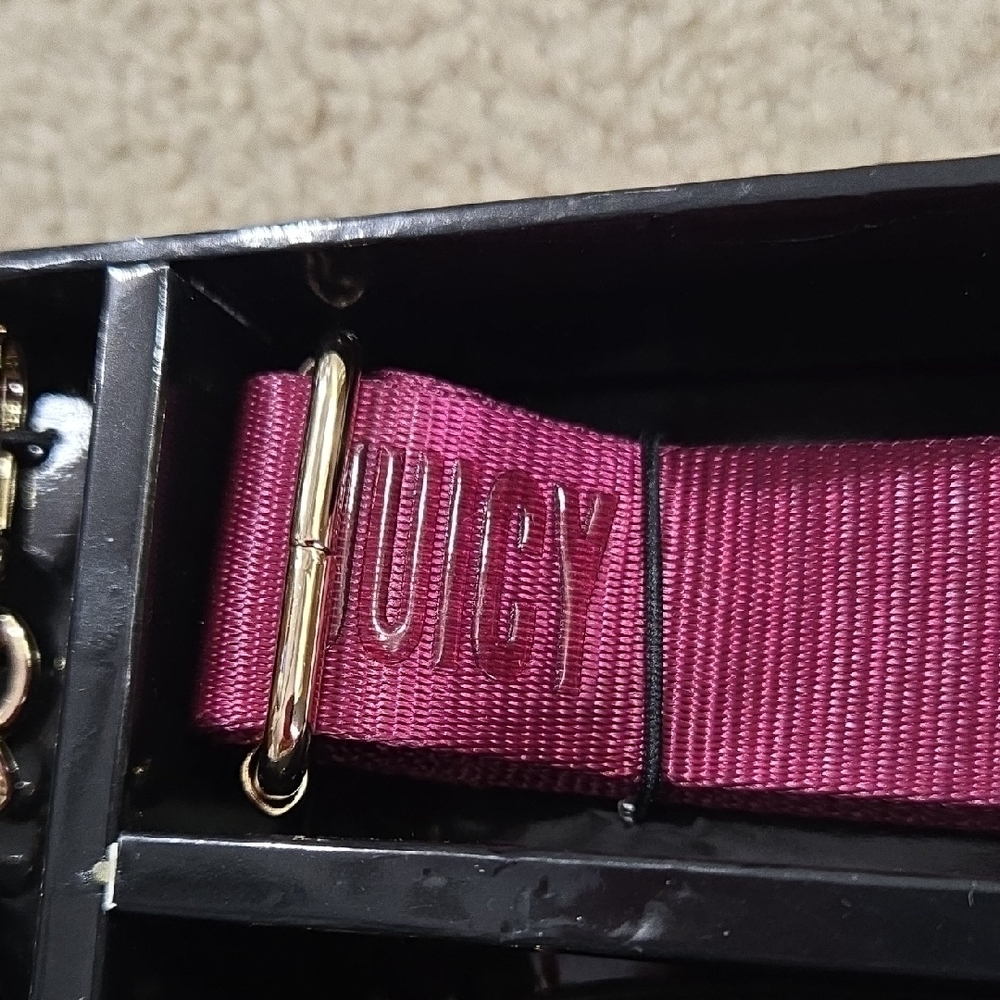 Juicy Couture Burgundy Quilted Bag with Gold Accents - Picture 10 of 13